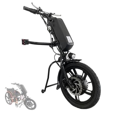 500W Electric Handcycle Wheelchair Attachment, Wheelchair Power Attachment Lightweight, Electric Handbike Hand Cycle, Wheel Chair Tractor Pull Device Portable, 16inch Wheels, 36V 8Ah Lithium Battery