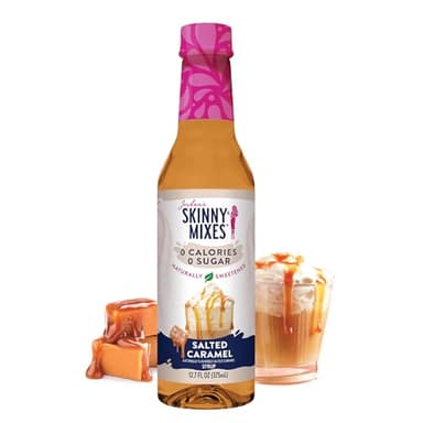 Jordan's Skinny Mixes Sugar Free Coffee Syrup, Salted Caramel Coffee Flavoring Syrup, Naturally Sweetened Zero Calorie Drink Mix, Lattes, Baking or Protein Shake, Dairy & Gluten Free, 12.7 Fl Oz