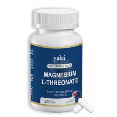 Magnesium L-Threonate 2,000mg and Magnesium Glycinate 400mg | 90 Vegetarian Capsules | Muscle Health, Better Sleep & Cognitive Health|High-Absorption | Non-GMO, Gluten-Free