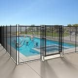 YITAHOME Pool Fence Gate, 4 x 3.2Ft Pool Safety Fence Gate Kit with Steel Aluminum Pipe Frame for Above Ground Pools, Black