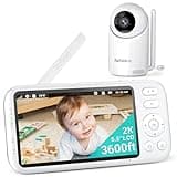 Jartoo 2K Video Baby Monitor with Camera and Audio, 3600ft Long Range Baby Monitor No WiFi 5.5" FHD Screen ANC Baby Camera Wireless, Room, Portable, Night Vision, 2-Way Talk, AI Cry Detect, 6000mAh