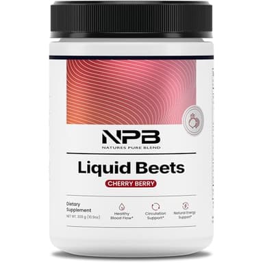 Nature's Pure Blend Organic Beet Root Powder – Nitric Oxide Booster L-Arginine – Liquid Beets for Blood Flow Circulation & Energy – Pre-Workout Endurance Support – 8,000 MG