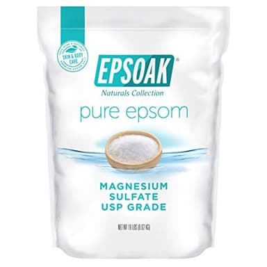 Epsoak Epsom Salt 19 lb. Magnesium Sulfate USP, Resealable Epsom Salt Bulk Bags Unscented, Made in The USA, Cruelty-Free Certified