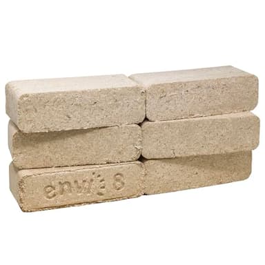 Firewood Central Envi 8 Hardwood Fuel Blocks (6-Pack) – 100% Natural Compressed Sawdust, Long Burn & High Heat for Fireplaces, Stoves & Fire Pits – by Bio-Diversity