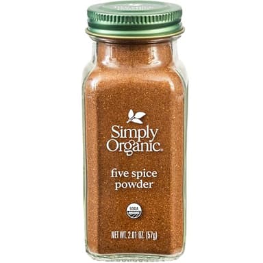 Simply Organic Five Spice Powder, 2.01 Ounce, Cinnamon, Fennel Seed, Cloves, Star Anise & White Pepper, Non GMO, Kosher