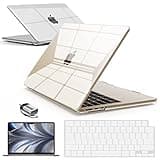 IBENZER Compatible with 2025 2024 2023 2022 MacBook Air 13 inch Case M4 A3240 M3 A3113 M2 A2681, Hardshell Case & KeyboardCover & ScreenFilm & Type-C for Mac Air 13.6, Crystal Clear, AT13-KK-CYCL+2TC