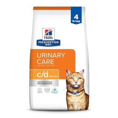 Hill's Prescription Diet c/d Multicare Urinary Care Dry Cat Food, Ocean Fish, 4 lb. Bag