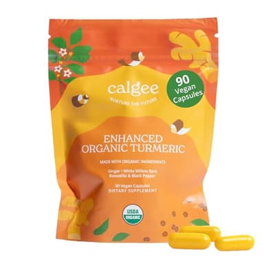 Premium 5-in-1 1100mg Turmeric Curcumin with Black Pepper for maximized bioavailability, Plus Boswellia & White Willow. USDA Organic Joint Wellness Support, Made in The USA and Third-Party Tested.