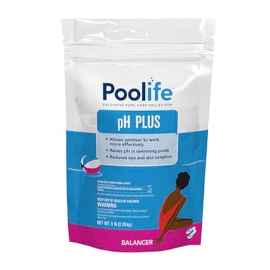 Poolife pH Plus for Swimming Pools & Spas - Professional Pool pH Balancer Raises pH & Alkalinity Fast - Prevents Calcium Scale & Eye Irritation - High Purity Granular Formula - 5lb