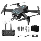 Generic Folding Drone With 1080p HD Camera Aerial Rc Quadcopter Altitude Hold Headless Mode Start Speed Adjustment Remote Control UAV Toys Gifts For Boys Girls, Black