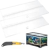 Juexica Aquarium Lids Acrylic Canopy 2 Pieces Set 22.95 x 16.61 x 0.28 Inch for 75/90/110 Gallon with Center Brace Aquariums Cover Fish Tank Lid with a Hook Knife, Clear