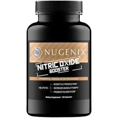 Nugenix Nitric Oxide Booster Supplement - Nitric Oxide Flow, L-Arginine, L-Citrulline, Pine Bark Extract - Vasodilator - 100 Capsules