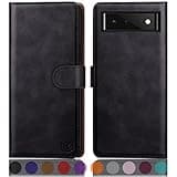 SUANPOT for Google Pixel 6A(Non Pixel 6/6Pro) Wallet case 【RFID Blocking】 Credit Card Holder, Flip Folio Book PU Leather Phone case Shockproof Cover Women Men for Pixel6A Phone case (Black)