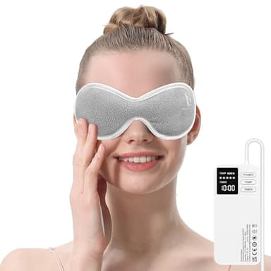 Aroma Season Vibrating Heated Eye Mask for Dry Eyes, 3000mAh Cordless Warm Eye Compress for Stye, Rechargeable Electric Eye Heating Pad for MGD, Included Hygienic Eyelid Sheets