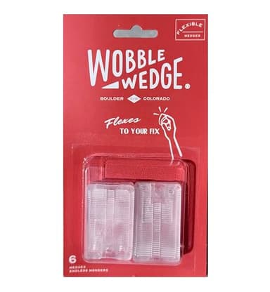 Wobble Wedges Flexible Plastic Shims Multi-Purpose Leveling Shims for Furniture, Tables, Appliances, Toilets Made in USA Wedges for Uneven Surfaces, Adjustable Stabilizers (Clear, 6-Pack)