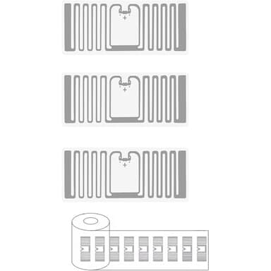 Aoeeki UHF RFID Tag Sticker, 100PCS 860～960MHz Security Tags Long Range Sensing Distance ISO/IEC 18000-6C 96 Bits for Retail Anti-Theft Antenna Systems (Small RFID Sticker)