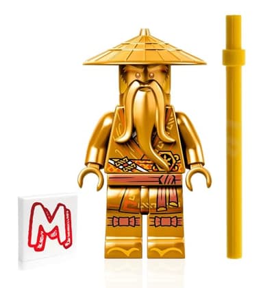 LEGO NINJAGO Legacy Minifigure - Sensei Wu (10th Anniversary Golden Ninja) with Gold Staff 71741