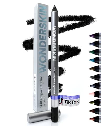 Wonderskin Eyeliner Pencil, 1440 Longwear Deep Black Eyeliner Pencil - Waterproof, Sharpenable & Smudge Proof (Liquorice)
