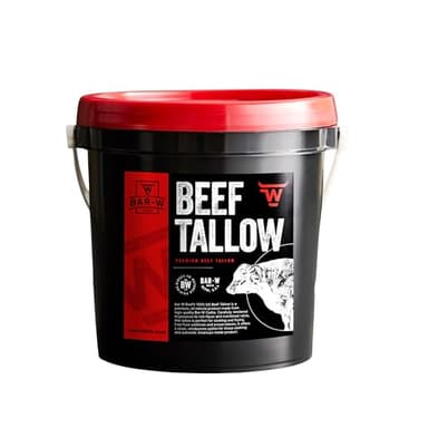 Bar-W Beef | 100% Beef Tallow | 115 oz | Cooking, Roasting, Baking and Frying | Premium Tallow from USA Farm Raised Cattle | Pure Tallow with High Smoke Point | Gallon Size Pail