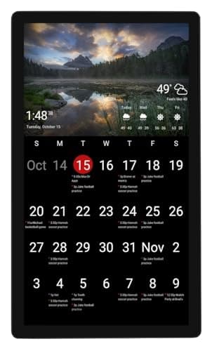DAKboard Touchscreen Wall Display 22" - Shared Family Calendar & Organizer, Smart Home Dashboard with Weather, Chore Lists & Digital Photo Frame in Black