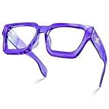 VISOONE Blue Light Blocking Glasses with TR90 Rectangle Frame and Chic Preppy Look for Women Men RIVER