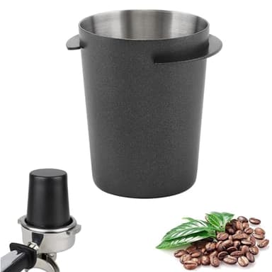 Coffee Dosing Cup 54mm, Stainless Steel Espresso Coffee Dosing Cup Espresso Machine Accessories, Coffee Powder Feeder Part Easy Use Coffee Grinder Powder Cup Compatible with 54mm Coffee Filter