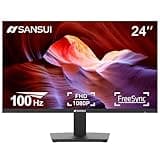 SANSUI Monitor 24 Inch 100Hz PC Monitor, HDMI VGA Ports VESA Mount, FHD Computer Monitor Ultra-Slim Ergonomic Tilt Eye Care for Home Office (ES-24F2, HDMI Cable Included)