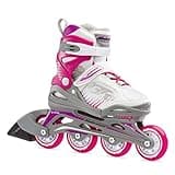 Bladerunner by Rollerblade Phoenix Girls Adjustable Fitness Inline Skate, White and Fuchsia, Junior, Value Performance Inline Skates, Youth Junior 1 to 4