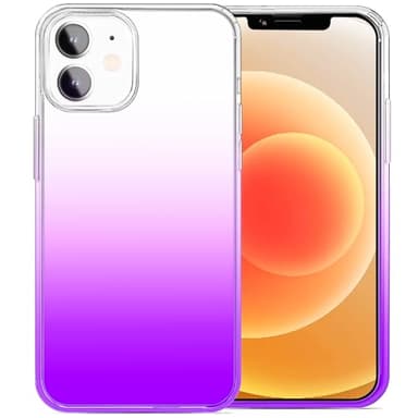 JJGoo Compatible with iPhone 12 Case & iPhone 12 Pro Case Clear, Soft Transparent Shockproof Protective Slim Thin Bumper Phone Cover for 12 and 12 Pro - 6.1 inch, Purple Gradient