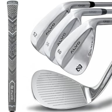 ALVO GOLF Premium Golf Wedges 52/56/60 Sets or Individual Wedges - 52 degree Gap Wedge, 56 degree Sand Wedge, 60 degree lob Wedge Golf Club - Pitching Wedge for Men Right Hand - Wedges Golf - Max spin