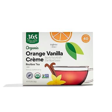 365 by Whole Foods Market, Organic Orange Vanilla Crème Rooibos Herbal Tea, Caffeine Free, 40 Count