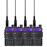 BAOFENG UV-5R Two Way Radio Handheld Ham Radio Dual Band Walkie Talkie with High Gain Antenna (4PACK, Black)
