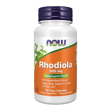 NOW FOODS Rhodiola 500MG 3PCT Extract60 VCAP, 60 CT
