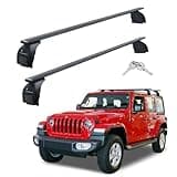 200LBS Roof Rack Cross Bars Compatible with Jeep Wrangler JL, JK, Gladiator JT 2007-2025 Anti-Theft Metal Lock, 2 & 4 Door Hard Top Aluminum Crossbar Rooftop Accessory Kayak Luggage Carrier Cargo Bars