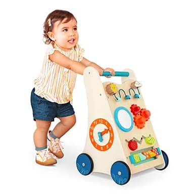 B. toys – Little Learning Steps – Wooden Activity Walker – 7 Educational Activities – Learning & Walking Toy for Toddlers – Stand, Push, Walk – 1 Year +