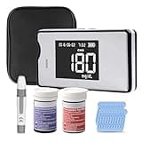 Hemoglobin Test Kit, Hemoglobin Test Meter with Hemoglobin Test Strips, Cholesterol Test Kit, Hemoglobin Tester Meter for Home Use, Easy to Use, Accuracy and Fast, White.