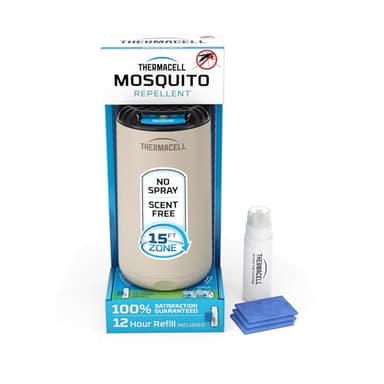 Thermacell Mosquito Repeller Patio Shield; Includes 12-Hour Refill; Highly Effective Mosquito Repellent for Patio; Bug Spray Alternative; Scent Free; No Candles or Flames