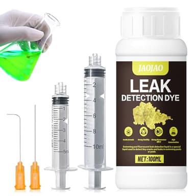 JAOJAO Pool Leak Detection Dye Kit, Pool Leak Detection Kit with 2 Precision Dispensing Strong Fluorescence Effect Easily Locates Leaks for All Swimming Pool Spa Hot Tub Types, 100ml Yellow