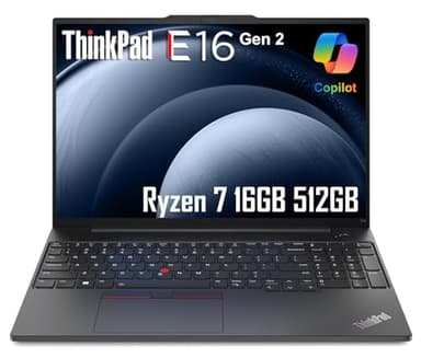 Lenovo ThinkPad E16 Gen 2 Business Laptop (16" FHD+ Anti-Glare, AMD Ryzen 7 7735U (> Intel i7-1355U), 16GB DDR5, 512GB SSD) Backlit, Fingerprint, Wi-Fi, Ethernet, 1080p Webcam, Win 11 Pro w/ Copilot