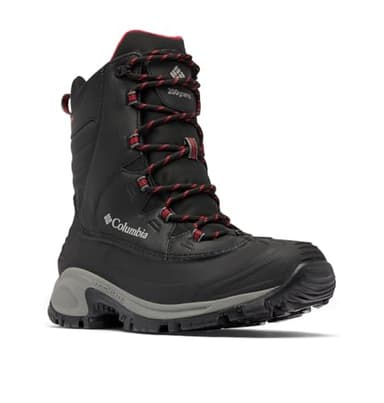 Columbia Mens Bugaboot III Waterproof Snow Boot, Black/Bright Red, 9