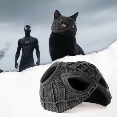 Yipintang Cat Bat Mask Halloween Costumes Accessories for Cats, Cat Bat Cosplay Apparel (Medium, Black Spider)