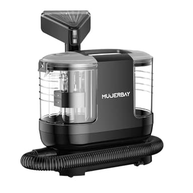 MUJERBAY Carpet Cleaner, Compact & Powerful Upholstery Cleaner Machine,Portable Spot with 360°Wheels Shampooer, 1.3-inch Deep Stain Small Rug Cleaner for Car, Stairs, Couches