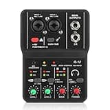XTUGA USB Audio Interface for PC,Interface for Recording Music Computer Recording Audio Interface XLR with 3.55m Microphone Jack, USB Sound Card for Recording Studio, Ultra-low Latency Plug&Play, Q-12