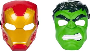 Marvel Avengers Hero Mask Multipack, Iron Man & Hulk Mask 2-Pack, Super Hero Roleplay Toys for Kids Ages 5 and Up (Amazon Exclusive)