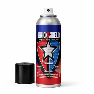 BrickShield Plastic Adhesive Spray Glue - Temporary Glue Spray Adhesive for Bricks, Blocks and Multipurpose - Ideal Spray for Crafts, Lego - Non-Toxic Made in USA (Net Weight 5oz (Extra Large))