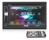 Pyle Double Din DVD Car Stereo Player Bluetooth in-Dash Car Stereo Touch Screen Receiver w/ USB/SD, MP3, CD Player, AM FM Radio, Steering Wheel Feature, Hands-Free Call, Camera/Speaker Input - Pyle
