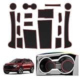 SKTU Door Slot Mat for 2025+ Chevrolet Equinox Door Groove Gate Pad 17Pcs Fit 2025 Chevy Equinox Accessories Door Compartment Cup Center Console Liners 2025 Equinox (LT/Activ/RS) Floor Liners (Red)