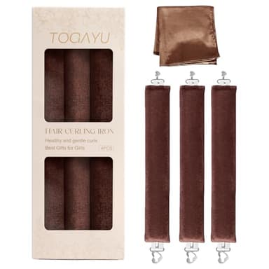 Togayu Heatless Curls, Heatless Curls Overnight Hair Care Set - Jumbo Velvet Hair Curlers to Sleep In, Soft Heatless Curling Rods for All Hair Types