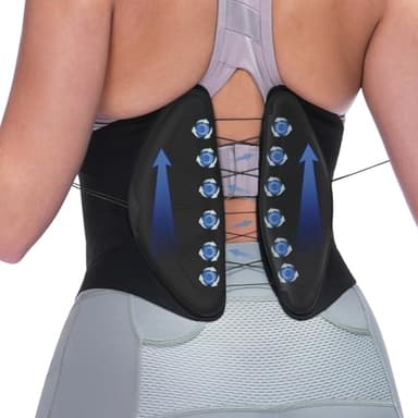 Sportneer Waist Trainer Belt for Women: Adjustable Waist Trimmers with Zipper Lumbar Support with Pulley System for Back Support Black (Black, Large (27.5"-32.5"))