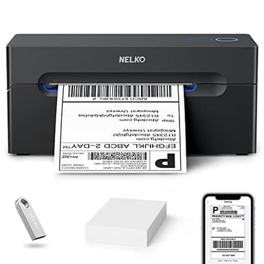 Nelko Bluetooth Thermal Shipping Label Printer, Wireless 4x6 Shipping Label Printer for Small Business, Support Android, iPhone and Windows, Widely Used for Amazon, Ebay, Shopify, Etsy, USPS
